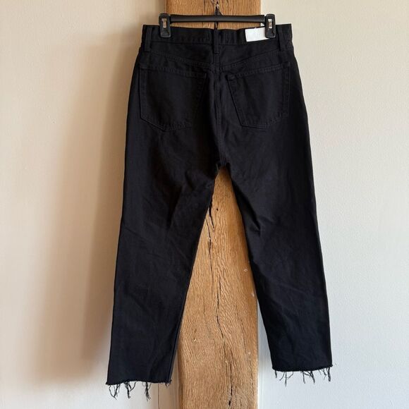 Re/Done 184-3WSTV27 Stove Pipe High-Rise Straight Jeans Black Size 29 - Picture 9 of 10